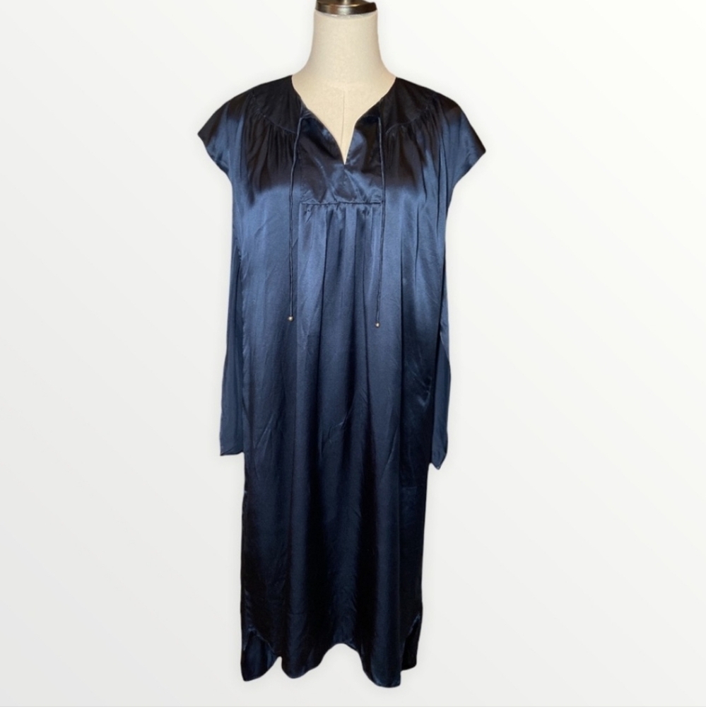 Calypso St. Barth 100% Silk Midnight Blue Dress Small